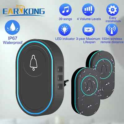#ad Intelligent Wireless Doorbell Home Waterproof 300m Remote Smart Door Bell $40.62