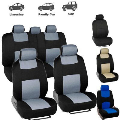 #ad Universal Auto Seat Covers Full Set for Car Sedan SUV Van Front Rear Protectors $24.90