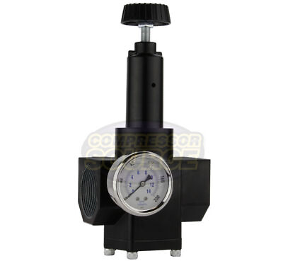 #ad 2 Inch Inline Compressed Air Compressor In Line Regulator 200 PSI Pressure Gauge $394.99