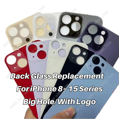 #ad Big Hole Back Glass Replacement Rear Cover For iPhone 15 14 13 12 11 Pro XS XR 8 $8.11