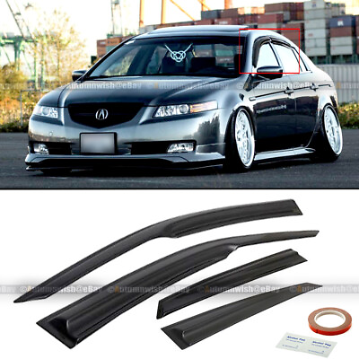#ad For 04 08 Acura TL JDM Mugen Style 3D Wavy Black Tinted Window Visor Vent $29.99