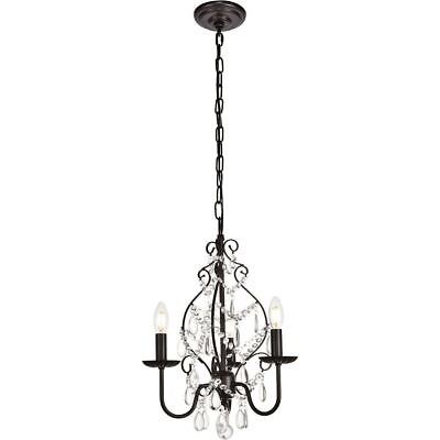 #ad Crystal Chandelier Black Shabby French Chic Rustic Farmhouse Dining Room 3 Light $142.00