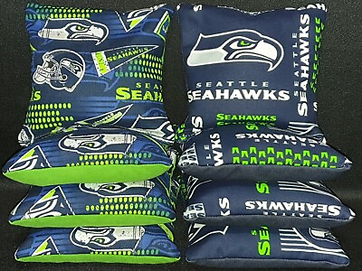 #ad Set Of 8 Seattle Seahawks Cornhole Bean Bags FREE SHIPPING $47.99