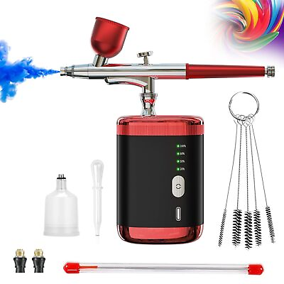 #ad #ad AirBrush Kit with Compressor Portable Barber Airbrush Kit 32PSI High Pressure... $52.19