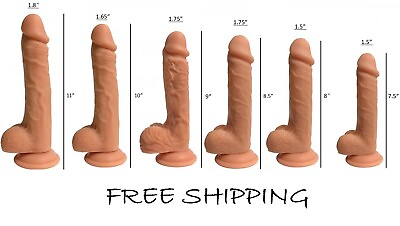 #ad Silicone Suction Cup Dildo Realistic Huge Cock Women Sex Toys Thick Dong NEW $13.99
