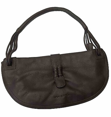 #ad Via Spiga Shoulder Bag Hobo Slim Purse Satchel Small Dark Brown Leather $24.99