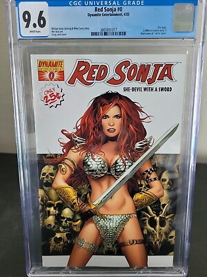 #ad RED SONJA #0 CGC 9.6 GRADED 2005 DYNAMITE COMICS GREG LAND WHITE COVER VARIANT $69.99