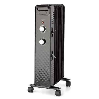 #ad Mainstays Mechanical Oil Filled Electric Radiator Space Heater Black $19.95