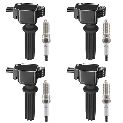 #ad 4 Ignition Coils 4 Iridium Spark Plugs For 2012 2015 Ford Edge Focus Explorer $68.88