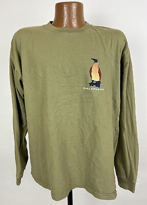 #ad Galapagos Blue Footed Booby T Shirt 2XL Tight Long Sleeve Nature Bird Ecuador $14.44