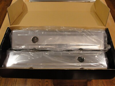 #ad New Mr Gasket Small Block Chevy Chrome Short Valve Covers 302 307 327 350 383. $49.99