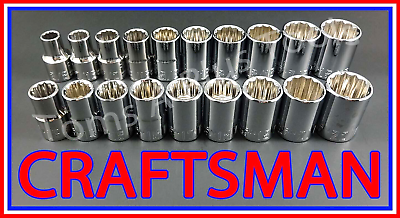 #ad CRAFTSMAN HAND TOOLS 19pc 1 2 SAE METRIC MM 12pt ratchet wrench socket set $32.29