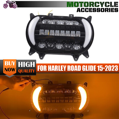 #ad LED DRL Headlight Fits For Harley Road Glide FLTR FLTRX FLTRXS FLTRU 2015 23 $199.99