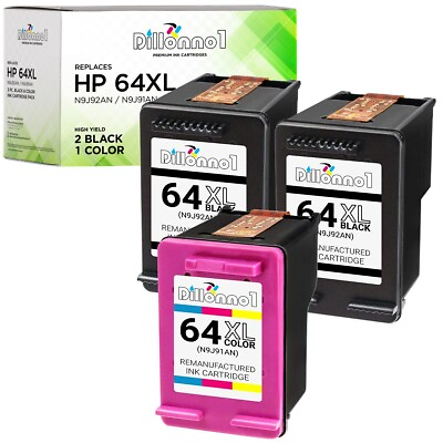 #ad 3PK for HP 64XL 2 Black amp; 1 Color for ENVY Photo 7820 7158 7864 7800 6255 $48.95