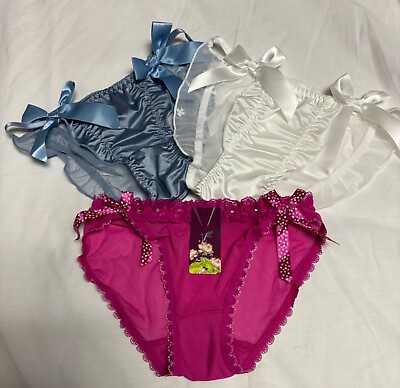 #ad Brand New Three 3 Girls Sheer String Bikini Panties Size 10 12 Low Rise. $15.00