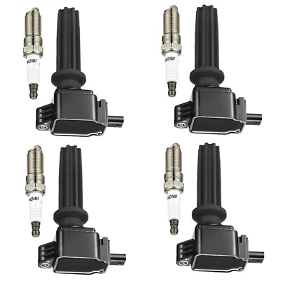 #ad 4x Ignition Coils 4x Iridium Spark Plugs For Ford Edge Escape Focus UF670 $68.88