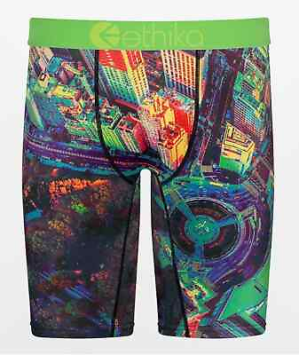 #ad ETHIKA STAPLE Stay Beamin LONG BOXERS UNDERWEAR BRIEFS LARGE 33 35W MENS Sci Fi $18.00