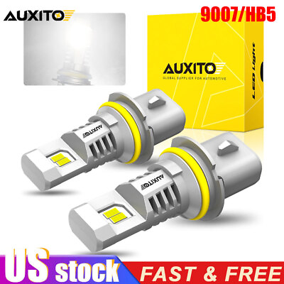 #ad AUXITO 9007 HB5 LED Headlight Super Bright Bulbs Kit HIGH LOW Beam 6500K White $37.04
