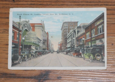 #ad 1924 Vintage Postcard: South Clinton St. Looking Toward Main St. Rochester NY. $2.39