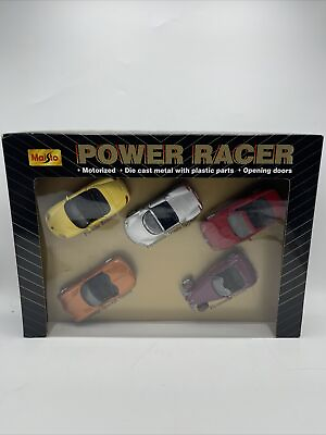 #ad 1999 MAISTO Power Racer Motorized 5 Car Set Die cast {Rare Item} $27.00