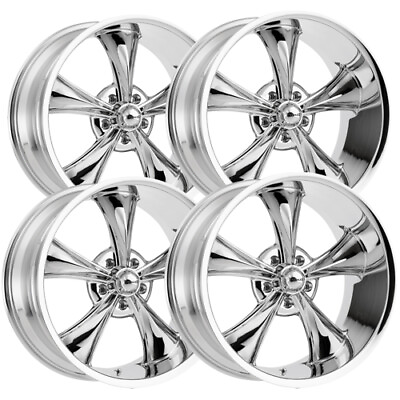 #ad Set of 4 Staggered Ridler 695 18x818x9.5 5x4.75quot; 0mm Chrome Wheels Rims $763.96