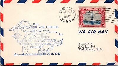 #ad FFC 1930 1st Great Lakes Air Cruise Chicago ILL F57358 $4.99