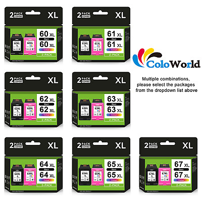 #ad Ink Cartridges lot 60XL 61XL 62XL 63XL 64XL 65XL 67XL High Yield for HP Printer $17.75