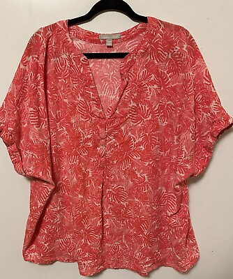 #ad Woman Within Floral Shirt Womens 2X Popover $15.49