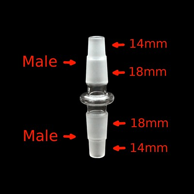 #ad Universal Male Glass Adapter Extender 18mm and 14mm to 18mm and 14mm $12.49