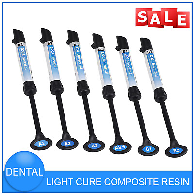 #ad 1PC Dental Composite Universal Light Cure Resin A1A2A3A3.5B1B2 Syringe DX $11.69