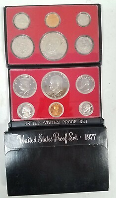 #ad SS0677SXBCiO U.S. MINT 6 COIN YEAR 1977 S CAMEO PROOF SET SLIGHTLY IMPAIRED OGP $11.19