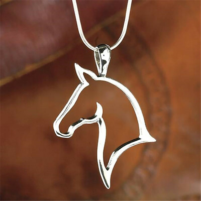 #ad Silver Horse Necklace Pendant on Sterling Silver Chain $8.59
