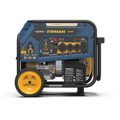 FIRMAN T07571F 9400 7500W Tri Fuel Electric Start Portable Generator 50A $699.99
