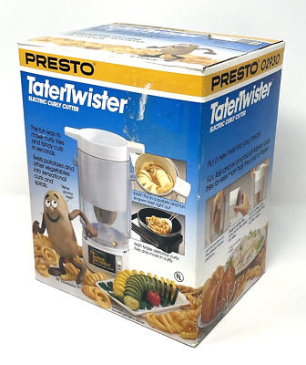 #ad Vintage Presto Tater Twister Electric Curly Fries Spiral Cutter 02930 Brand New $44.95