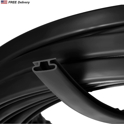 #ad Weather Stripping 26 Ft Black Rubber Self Adhesive D Shape Door Frame Seal Strip $14.99
