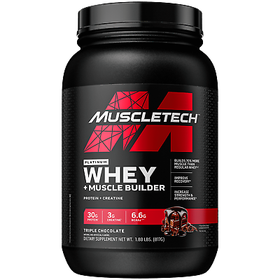 #ad Muscletech Platinum Whey Plus Muscle Builder Protein Powder 30g Protein $22.62