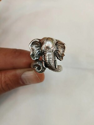 #ad size 18.5 preowned women 925 Sterling silver ring for women elephant head ring $67.00