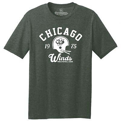 #ad Chicago Winds 1975 WFL Football TRI BLEND Tee Shirt Bears White Sox Bulls $22.00