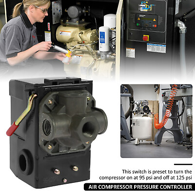 #ad Air Compressor Pressure Switch Control 4 Ports 95 125 PSI Pressure Regulator $23.39