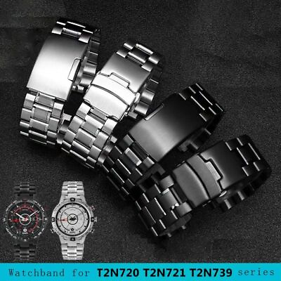 #ad Lug End Steel Watchband Fit For TIMEX T2N720 T2N721 TW2R55500 T2N721 Watch Strap GBP 21.99
