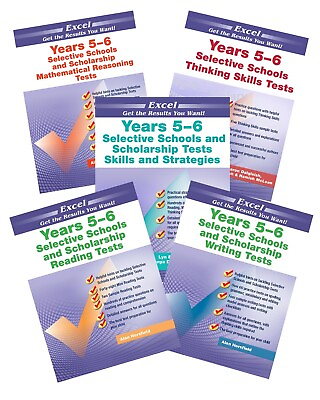 #ad Excel Selective Schools and Scholarship Tests 5 Books Pack Year 5 6 New Edition AU $120.00