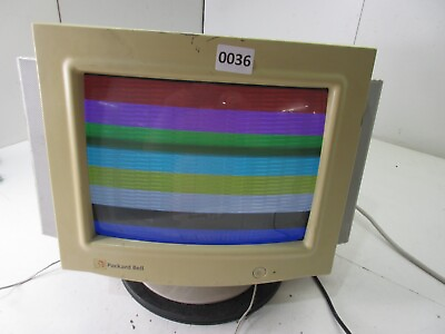 #ad Vintage Packard Bell 1401S 14quot; VGA CRT Monitor 1994 Speakers Untested $99.99