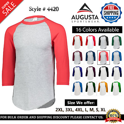 #ad Augusta Sportswear Men#x27;s Baseball Jersey Sports T shirt Raglan Tee 4420 $12.38