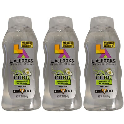 #ad NEW La Looks Nutra Curl Mega Hold #8 Gel 20 Ounces 3 Pack $24.82