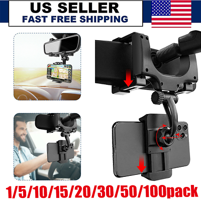 #ad US 360 Rotation Car Rear View Mirror Mount Stand GPS Cell Phone Holder wholesale $8.72