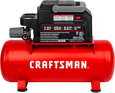 Craftsman Air Compressor 2 Gallon Portable Air Compressor Hot Dog Tank 1 3 HP $232.99