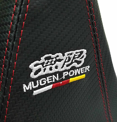 #ad MUGEN POWER Carbon Look shift knob Shifter Boot Cover For MT AT with Red Stitch $11.99