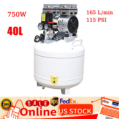 #ad 40L Portable Medical Dental Air Compressor Oil Free Silent Air Pump 110V NEW $300.20