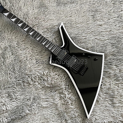 #ad Black Explorer Electric Guitar HH Pickup Floyd Rose Bridge Mahogany Neck 6String $265.05