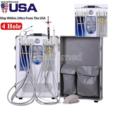 #ad Portable Dental Delivery Unit Air Compressor Syringe Suction Rolling Case $1103.08